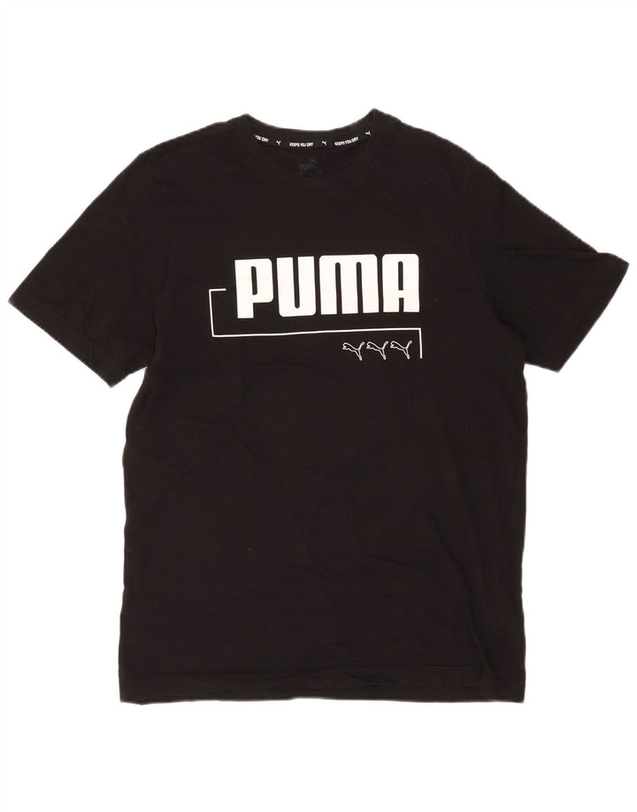 Puma muška grafička majica kratkih rukava Srednji crni pamuk