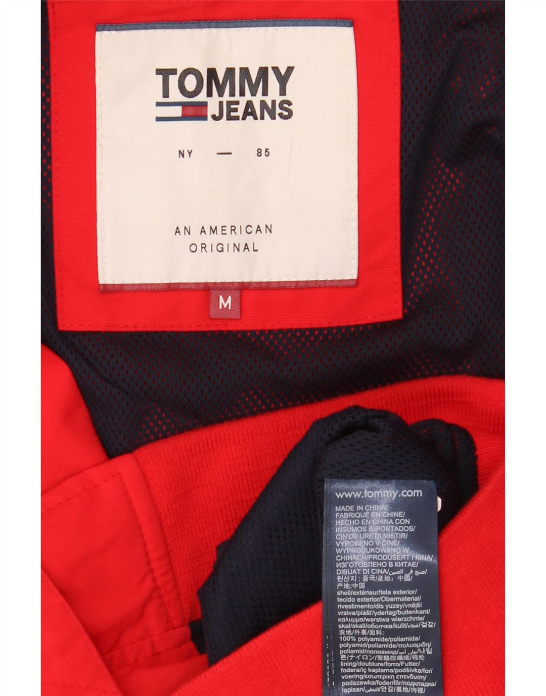 Muška bomber jakna Tommy Jeans UK 38 Srednje crveni poliester