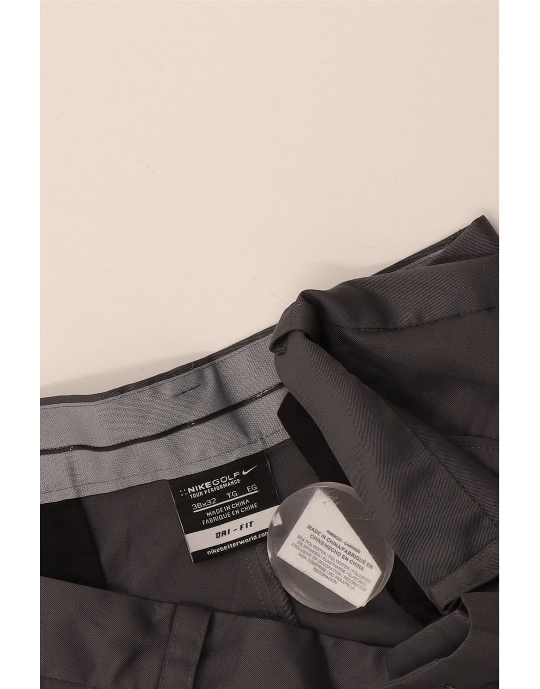 Nike Dri Fit chino hlače s klinovima W38 L29 sivi poliester