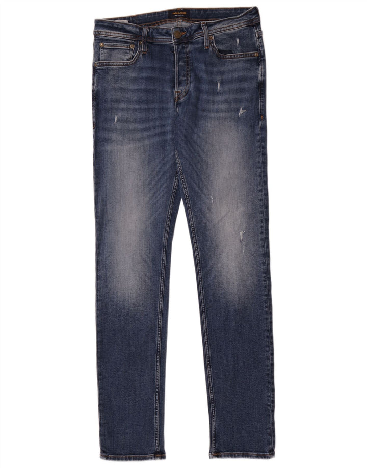 Jack & Jones Muške uske traperice W32 L34 Plavi pamuk