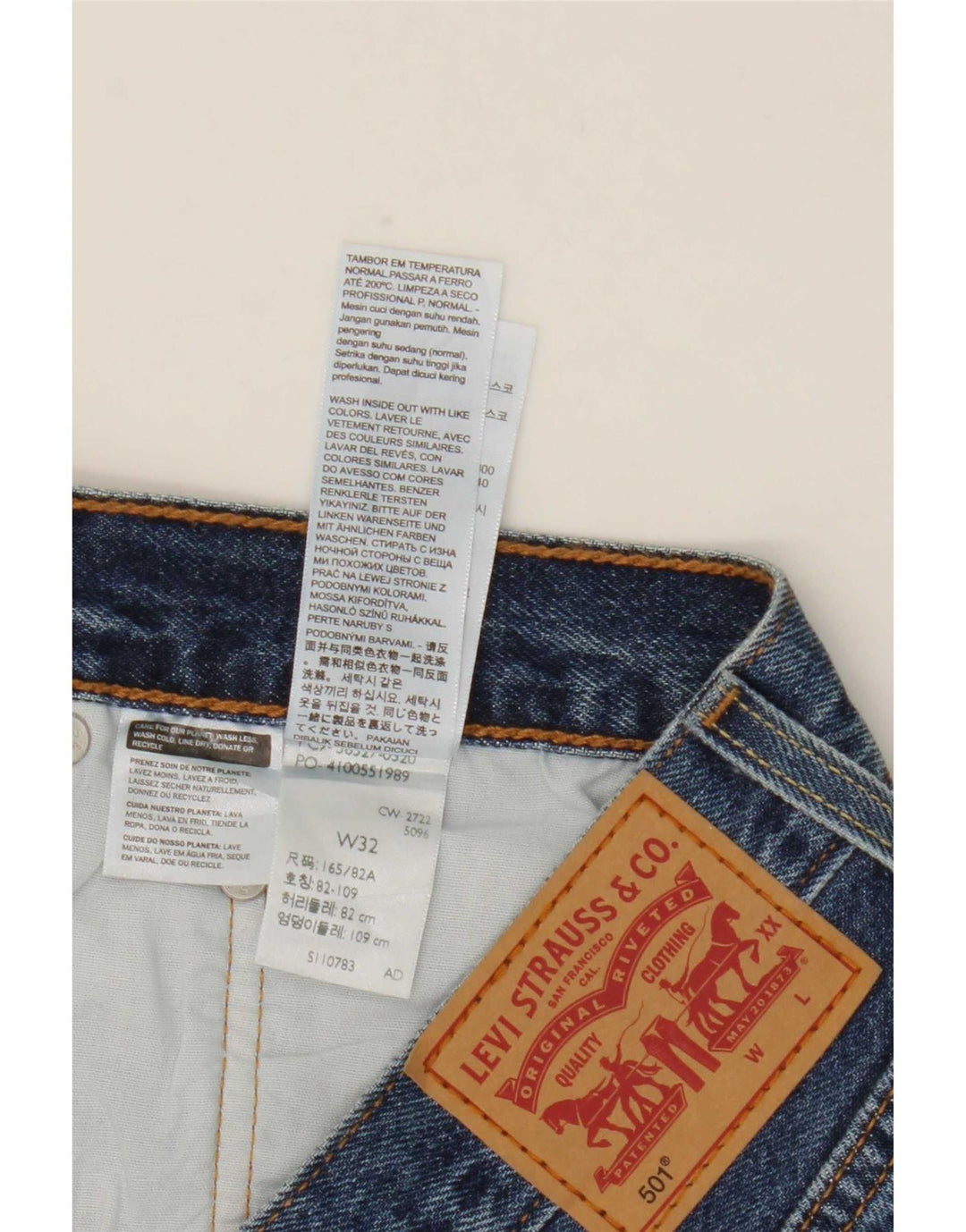 Levi's ženske 501 kratke traper kratke hlače W32 veliki plavi pamuk