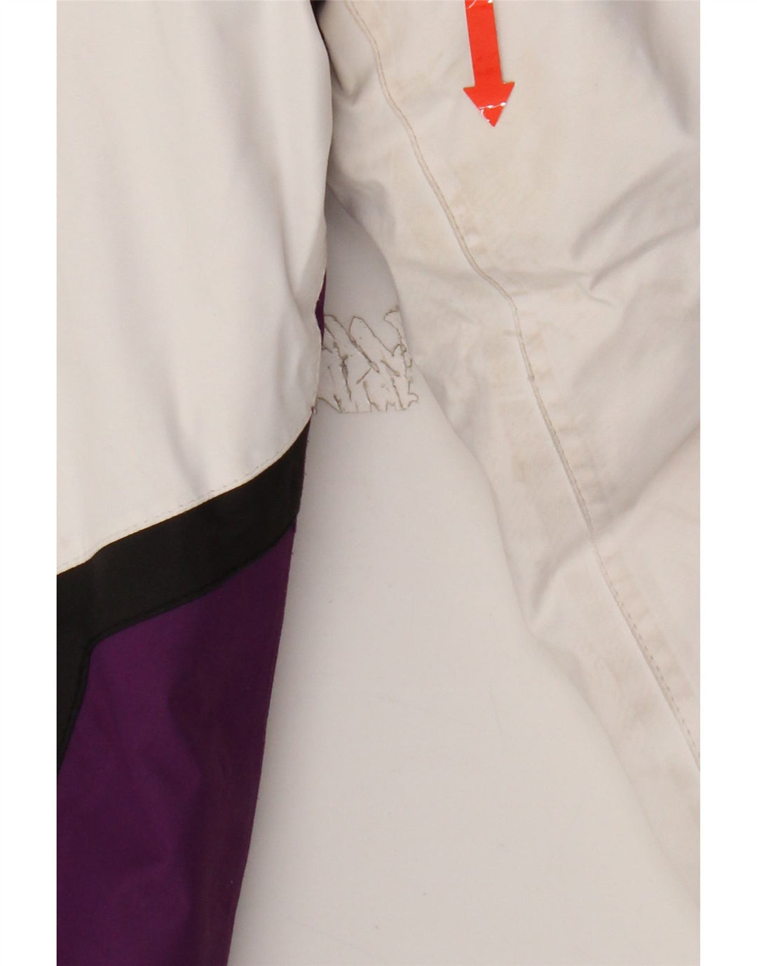VINTAGE Girls Windbreaker Jacket 11-12 Years  White Colourblock Polyester Vintage Vintage and Second-Hand Vintage from Messina Hembry 