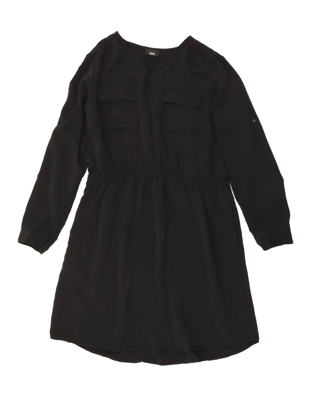 MOSSIMO Womens Long Sleeve A-Line Dress UK 16 Large Black Polyester Vintage Mossimo and Second-Hand Mossimo from Messina Hembry 