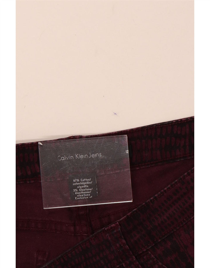 CALVIN KLEIN Ženske ležerne hlače US 12 Large W32 L31 Bordo
