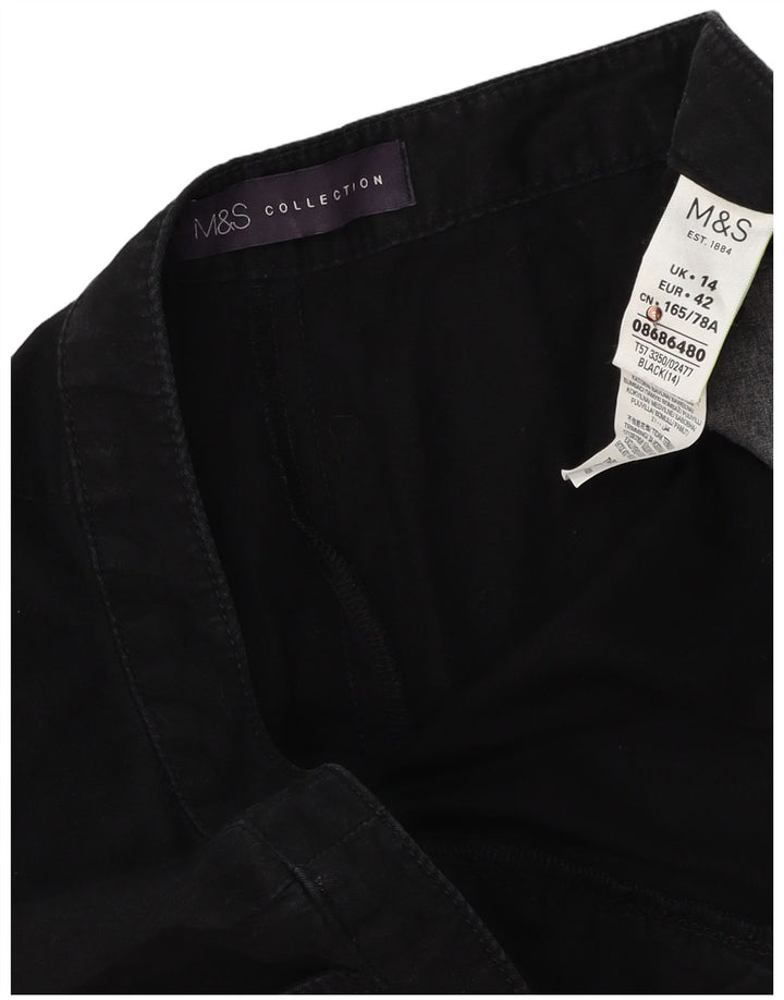 MARKS & SPENCER Ženske chino kratke hlače UK 14 Large W34 Crni pamuk