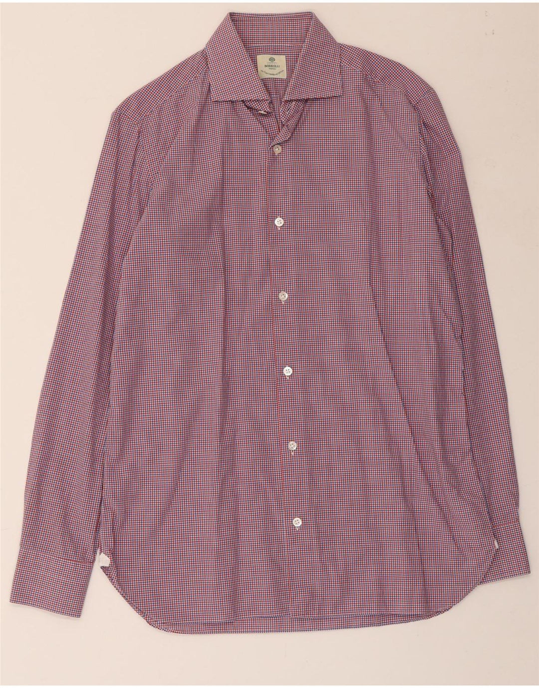 BORRELLI muška košulja veličina 39 15 1/2 srednje raznobojni karirani pamuk