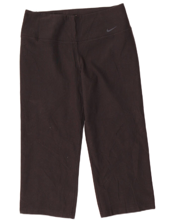 NIKE ženske Dri Fit Capri tajice UK 12 srednje crne poliesterske