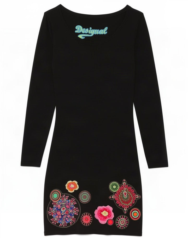 Desigual ženska plašt haljina s grafičkim motivima UK 12 srednje crna geometrijska