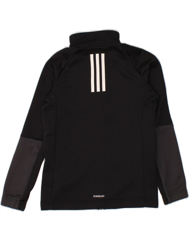ADIDAS Boys Aeroready Tracksuit Top Jacket 9-10 Years Black Polyester Vintage Adidas and Second-Hand Adidas from Messina Hembry 