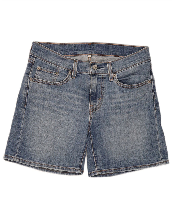 Levi's ženske traper kratke hlače W27 male plave boje pamuka