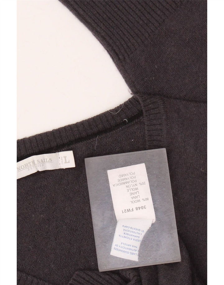 NORTH SAILS Ženski džemper s V-izrezom UK 14 Velika siva vunena