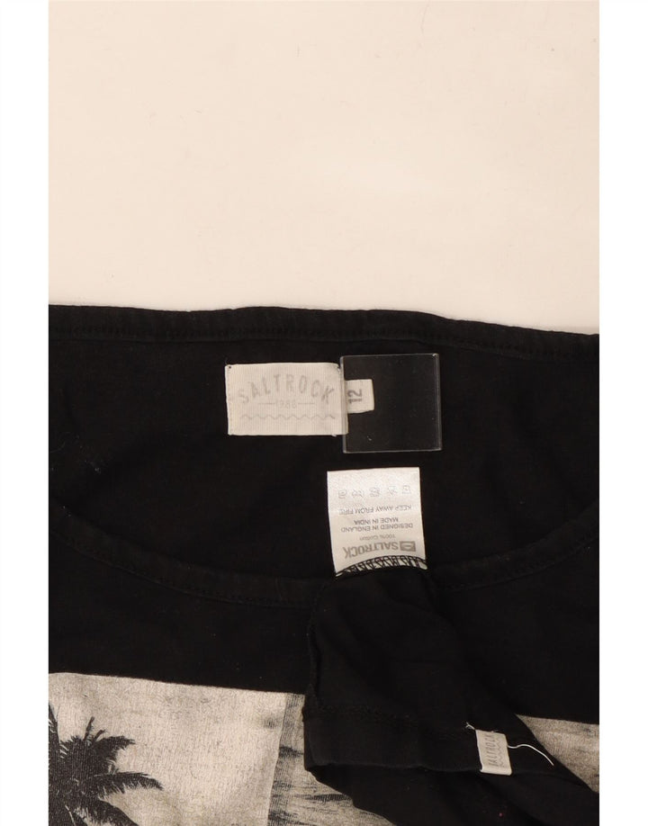 SALTROCK Ženska majica kratkih rukava s grafičkim motivima UK 12 Srednje crni pamuk