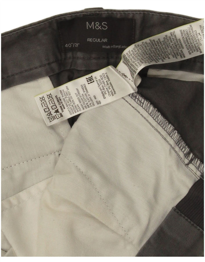 Marks & Spencer muške obične chino hlače W40 L29 sivi pamuk