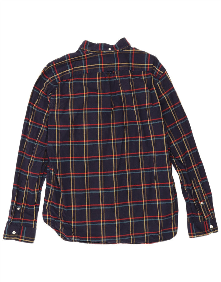 J. Crew Muška flanelska košulja, veliki tamnoplavi karirani pamuk