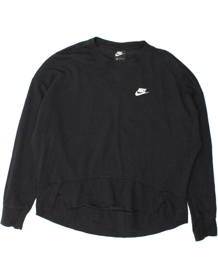 NIKE Womens Oversized Sweatshirt Jumper UK 14 Medium Black Cotton Vintage Nike and Second-Hand Nike from Messina Hembry 