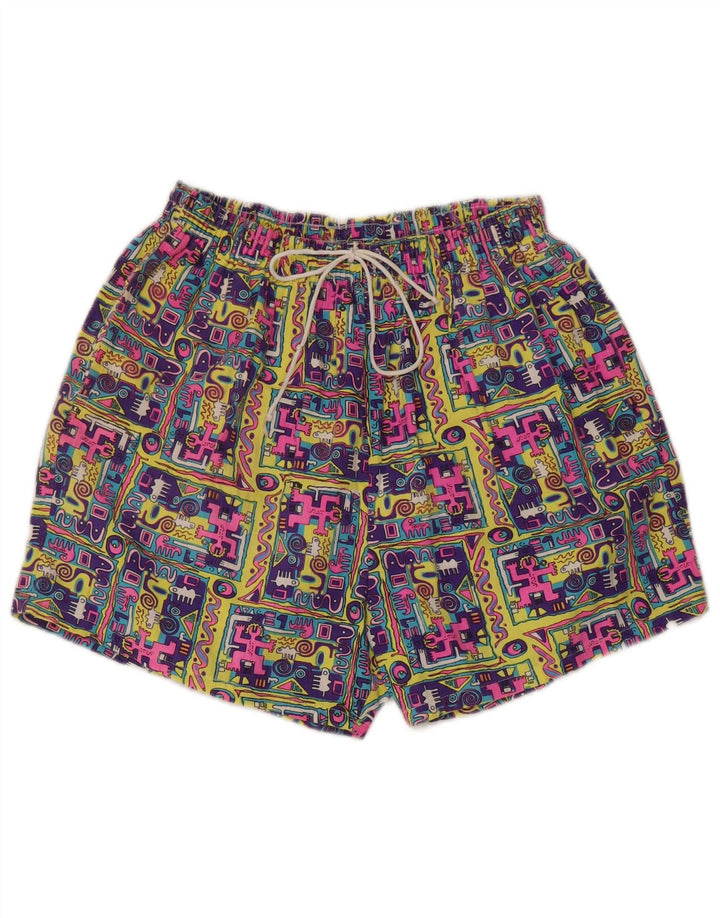 Vintage ženske kratke hlače visokog struka, male W27, raznobojni patchwork pamuk