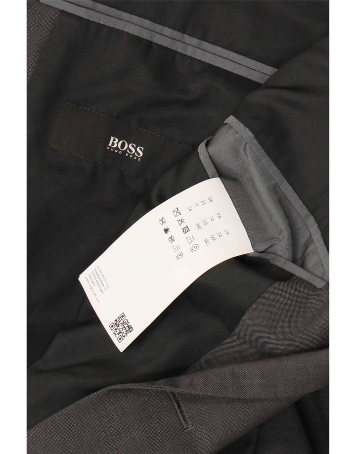 Hugo Boss Muška jakna sa 2 gumba UK 36 Mala siva djevičanska vuna