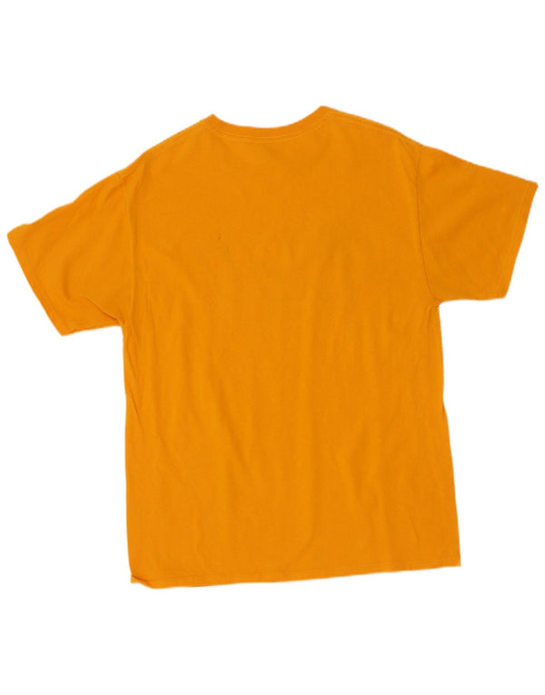 Champion Womens Graphic T-Shirt Top UK 14 Medium Yellow