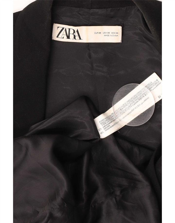 Zara ženska prevelika jakna jakna UK 6 XS crni poliester