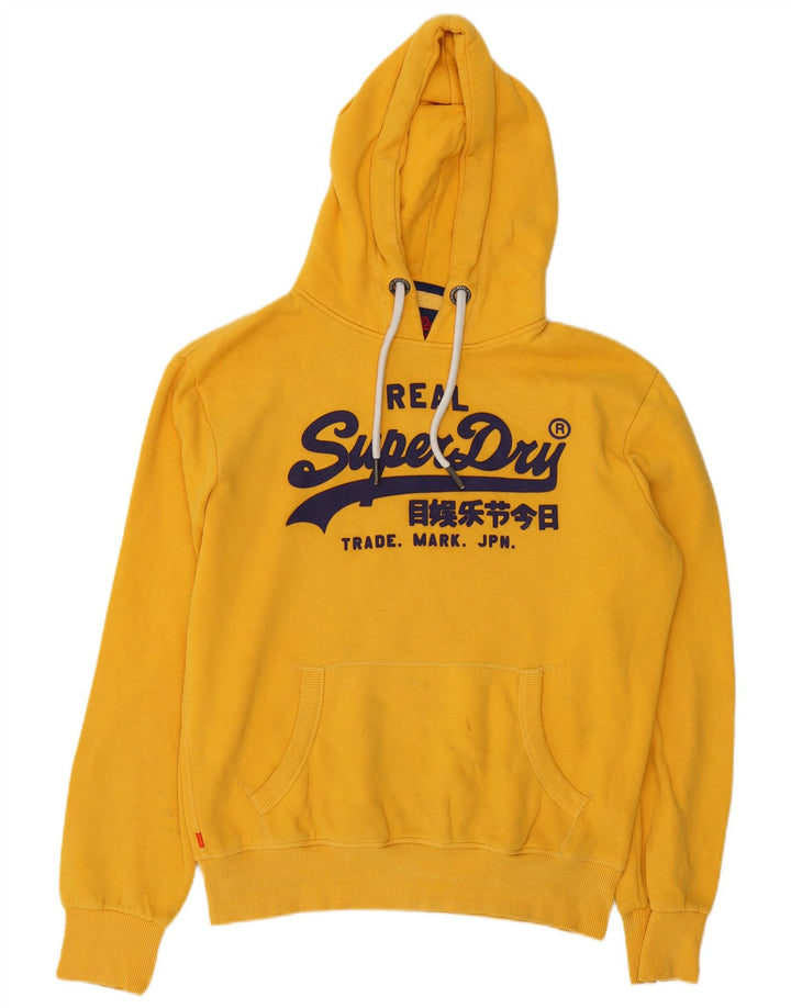 Superdry muška majica s kapuljačom s kapuljačom Srednje žuti pamuk