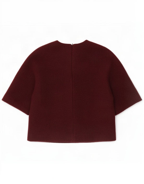 Zara ženska top bluza širokog kroja UK 6 XS Bordo vuna