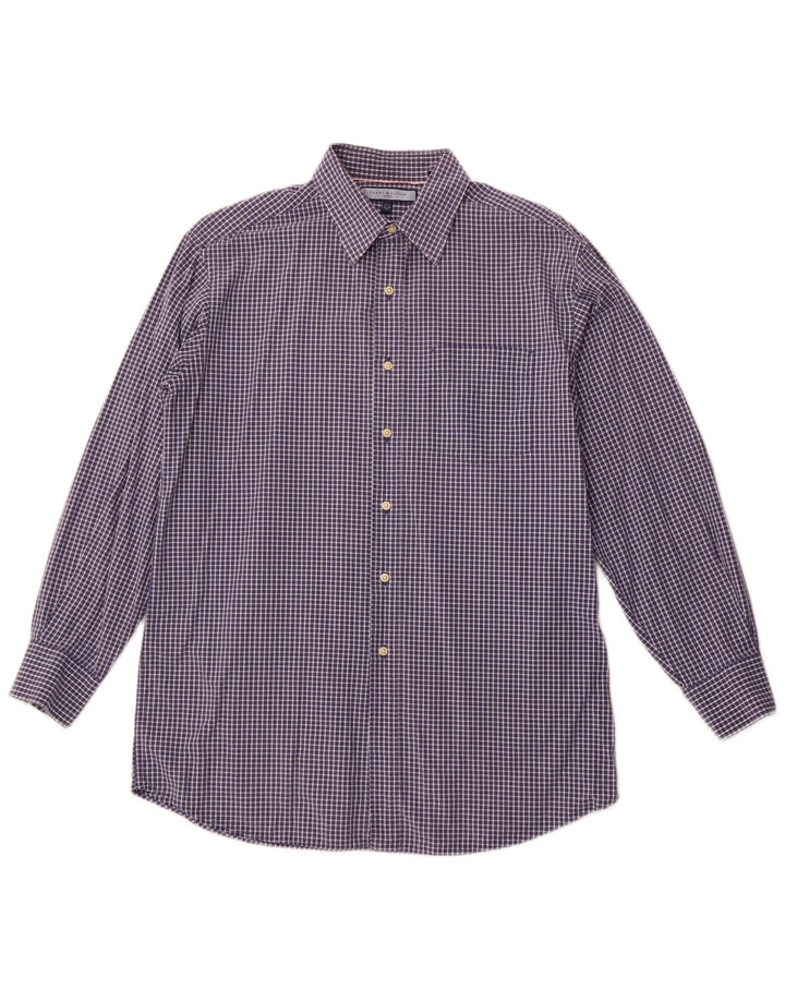 TOMMY HILFIGER muška karirana košulja veličina 15 1/2 srednje tamnoplavi pamuk