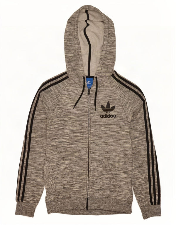 Adidas muški pulover s kapuljačom s patentnim zatvaračem XS, sivi flekasti pamuk
