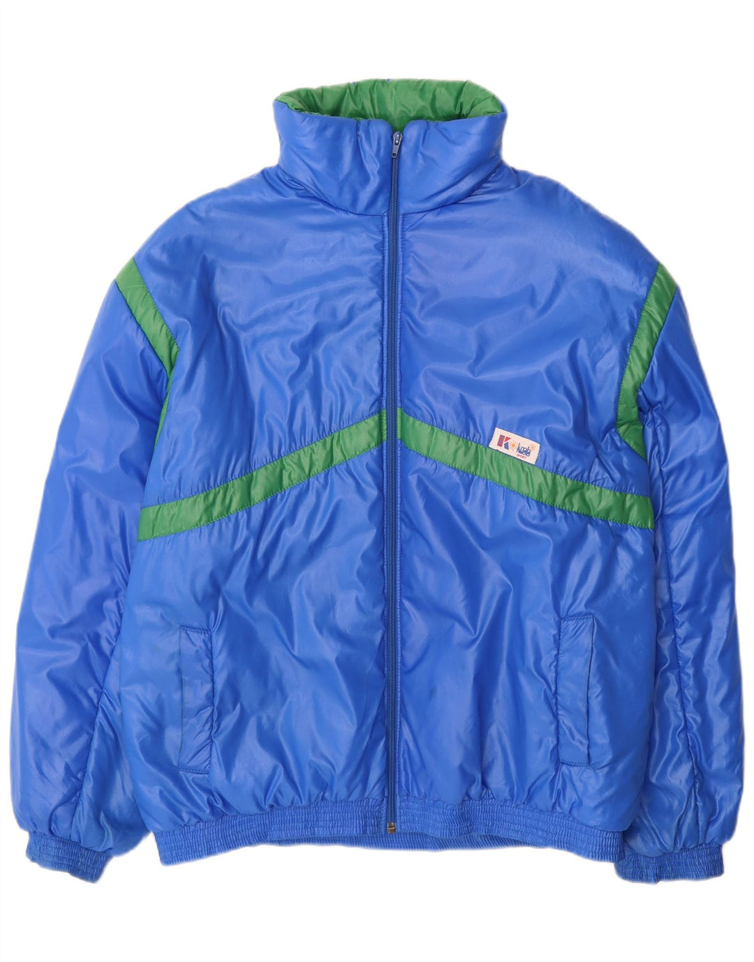 Vintage muška podstavljena jakna IT 52 XL plavi poliamid u boji