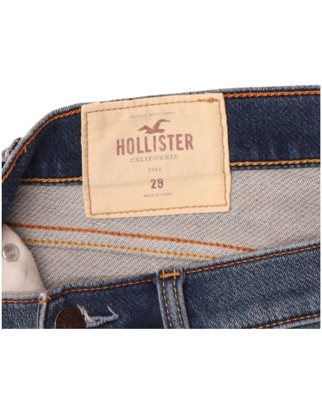 HOLLISTER Muške traper kratke hlače W28 Srednje plavi pamuk