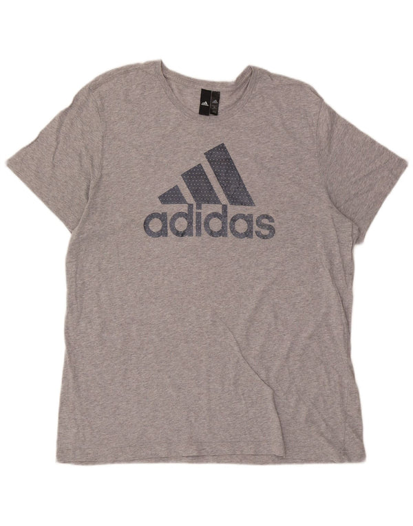 Adidas Mens Graphic T-Shirt Top XL Grey Cotton