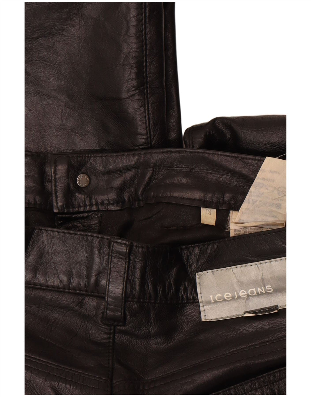 Ženske kožne hlače Iceberg Bootcut W27 L29 Crna koža