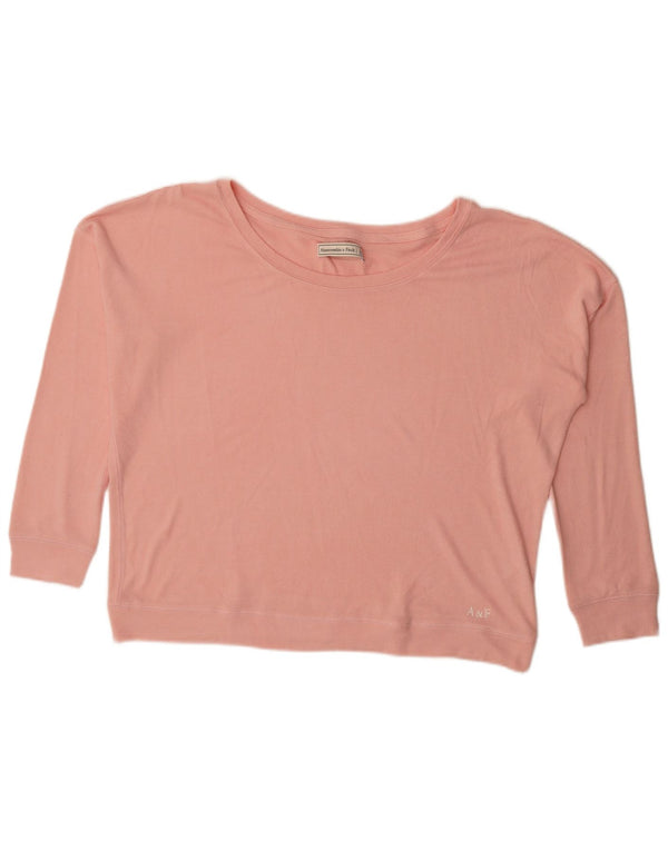 Abercrombie & Fitch Ženska prevelika majica UK 16 Velika ružičasta viskoza