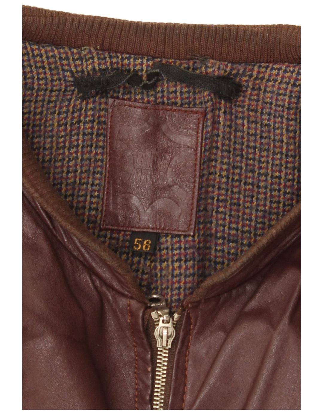 VINTAGE muška kožna jakna UK 38 srednje tamnocrvena