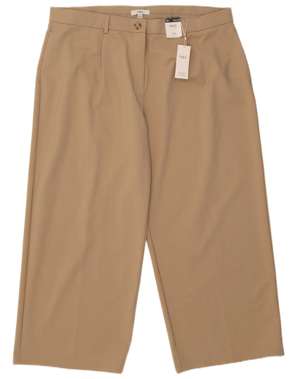 Marks & Spencer ženske chino hlače visokog struka UK 24 4XL W44 L28 Bež