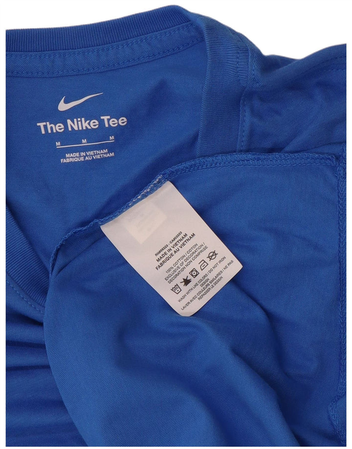 Nike muška grafička majica dugih rukava srednje plave boje pamuka
