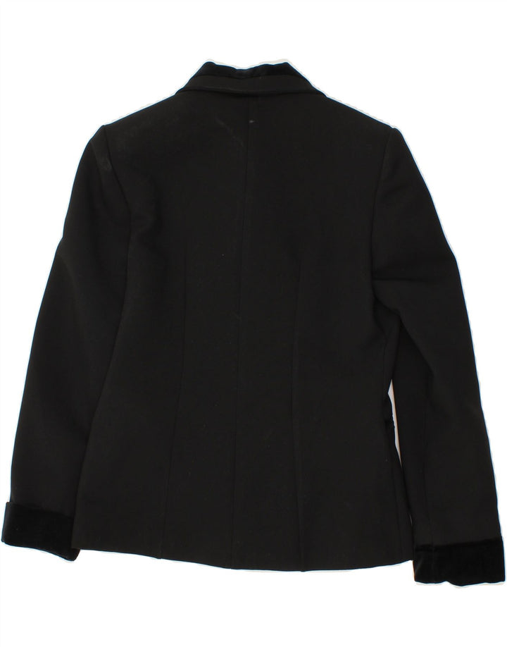 VINTAGE Womens Double Breasted Blazer Jacket IT 46 Large Black Polyester Vintage Vintage and Second-Hand Vintage from Messina Hembry 