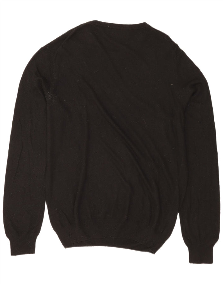 TRUSSARDI muški džemper s veznim izrezom, veliki crni poliamid
