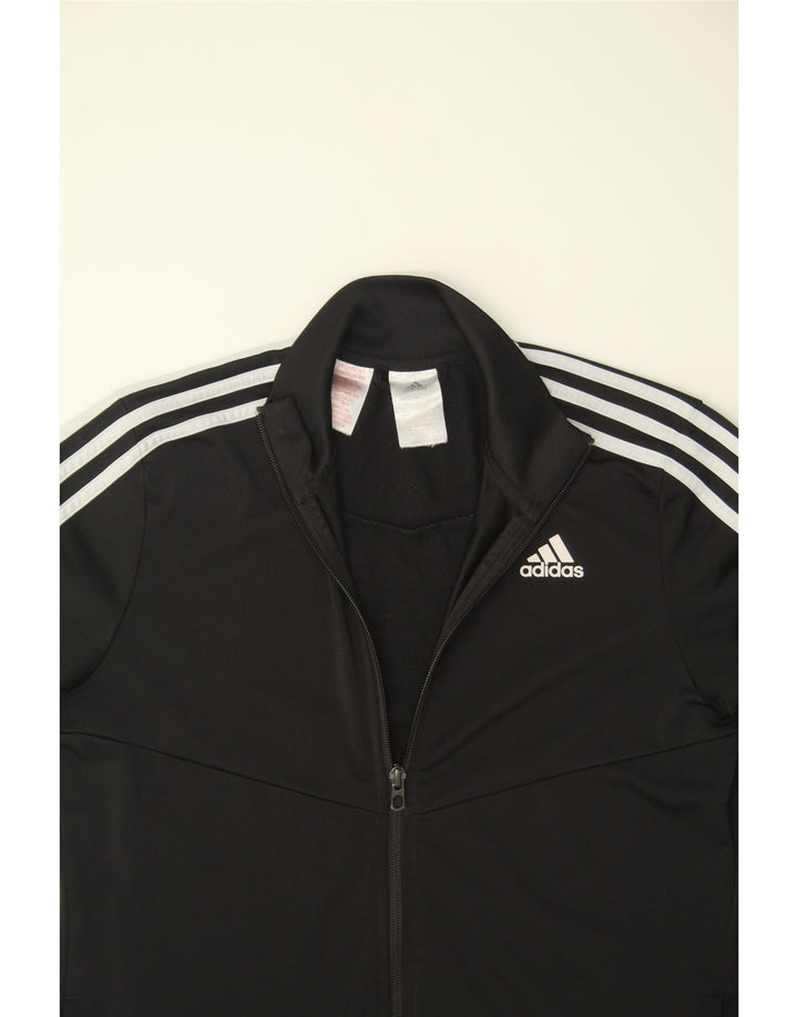 ADIDAS Boys Tracksuit Top Jacket 13-14 Years Black Polyester Vintage Adidas and Second-Hand Adidas from Messina Hembry 