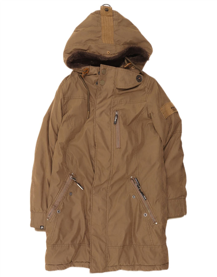 KHUJO muška parka jakna s kapuljačom UK 36 mali smeđi poliester