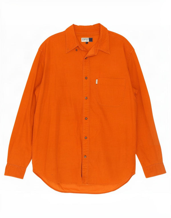 Esprit Mens Corduroy Shirt Large Orange
