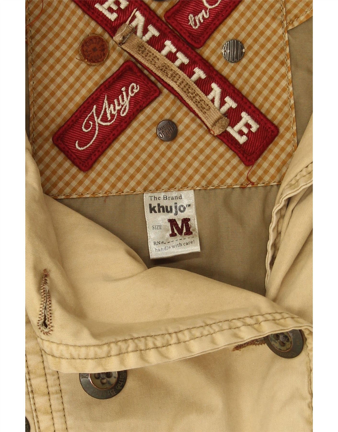 KHUJO ženski trenč kaput UK 14 srednje bež pamuk