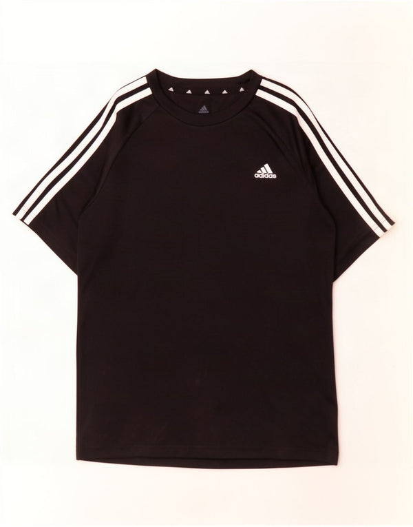 Adidas Boys Aeroready T-Shirt Top 13-14 Years Black Poliester