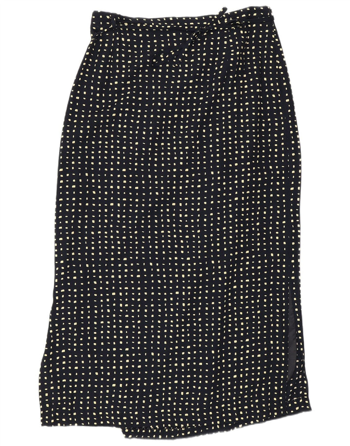MICHAEL H Womens Midi Skirt W34 Large Black Spotted