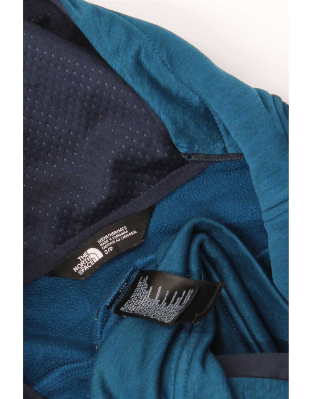 The North Face muški pulover s kapuljačom s patentnim zatvaračem Mali plavi poliester u blokovima boja