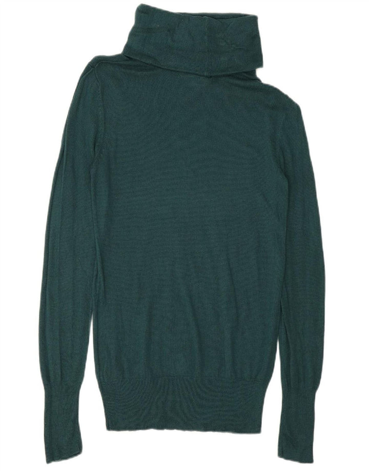 MOSSIMO Womens Roll Neck Jumper Sweater UK 10 Small Green Nylon