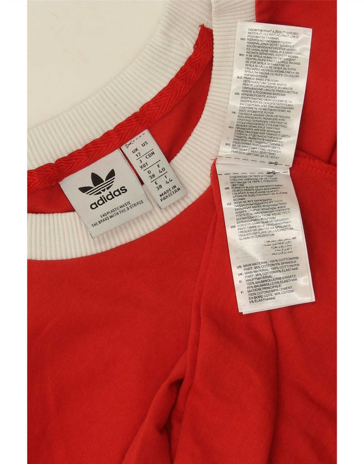 Adidas ženska majica kratkih rukava UK 12 Srednje crveni pamuk