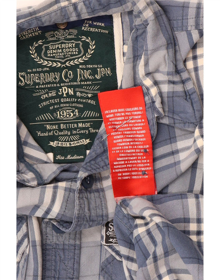 Superdry muška flanelska košulja srednje plave pamučne kare