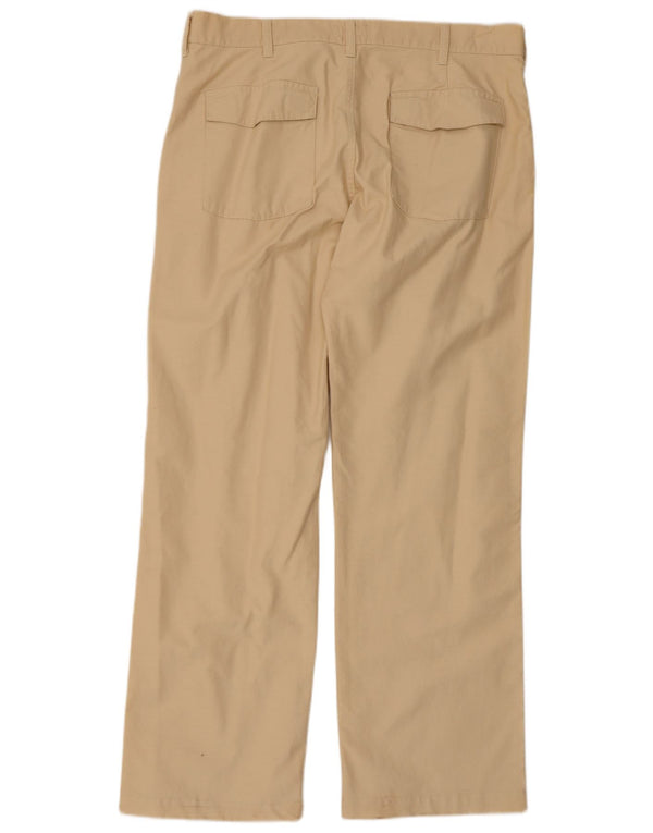 Armani Mens Straight Chino Trousers W36 L32 Beige Cotton