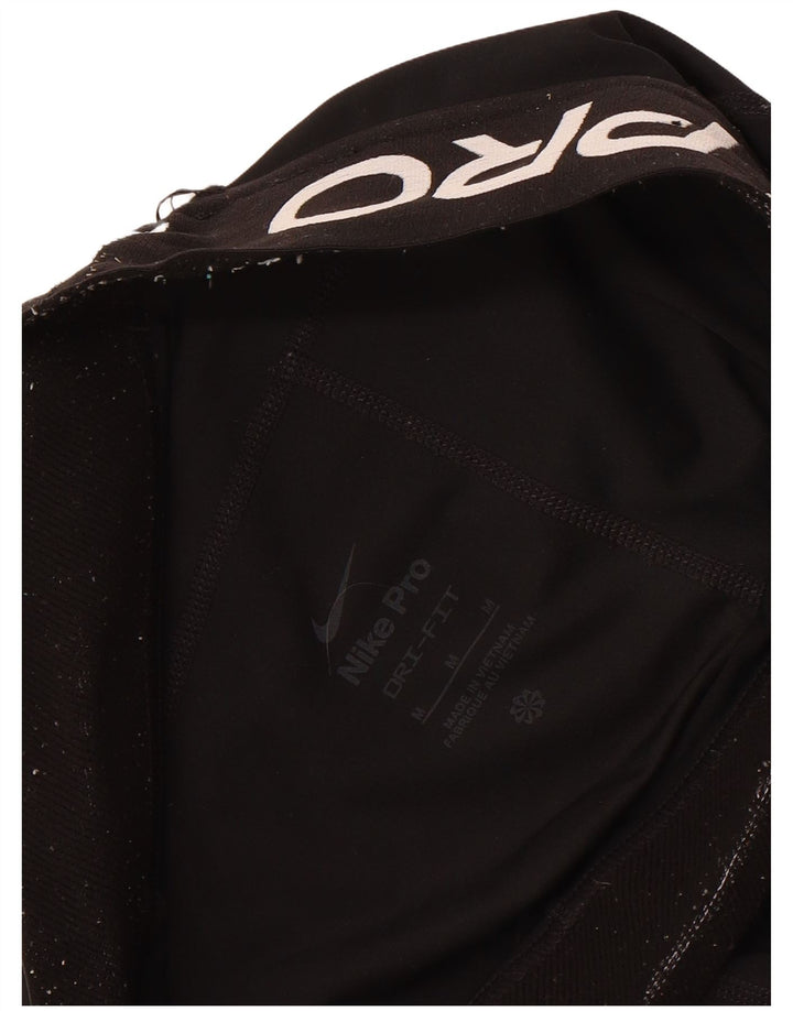 NIKE Womens Graphic Leggings UK 14 Medium Black