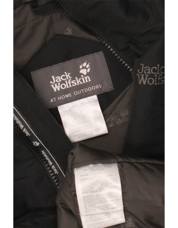 Jack Wolfskin ženska jakna s kapuljačom UK 16 velika crna poliester